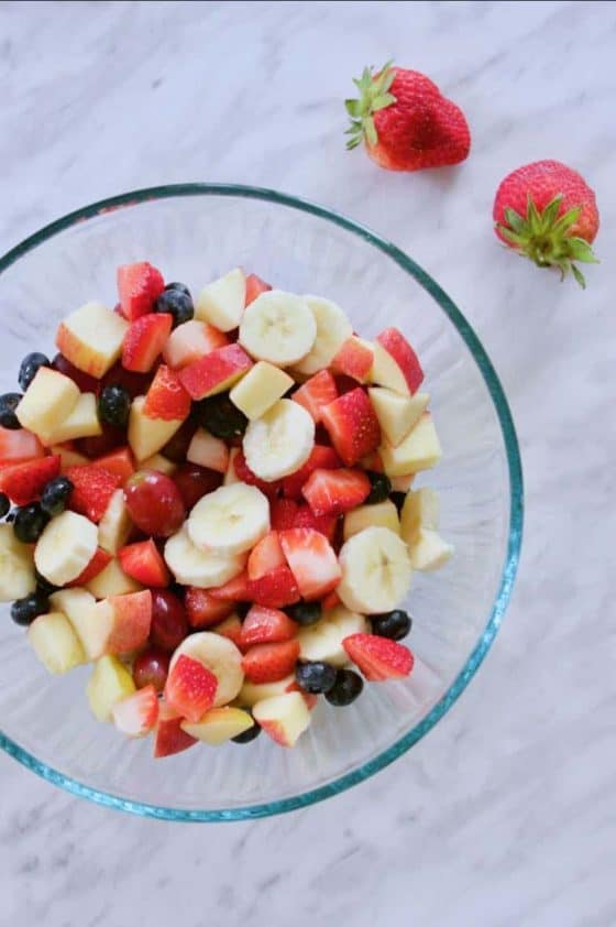 Berry Fruit Salad in Bowl | melissatorio.com