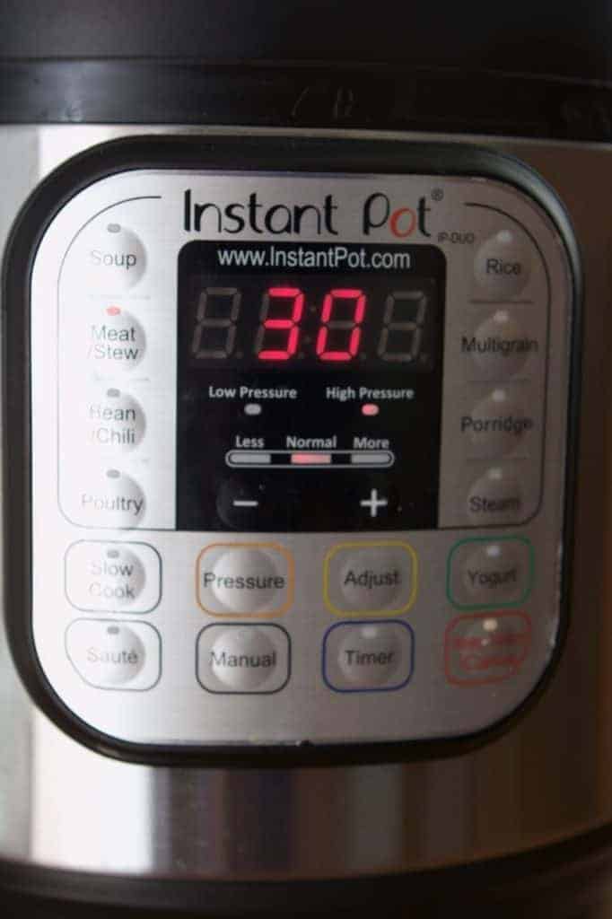 Instant Pot Set to Meat 30
