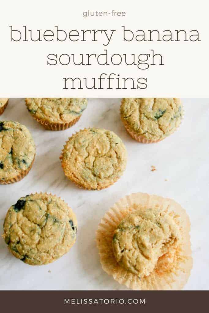 Blueberry Banana Sourdough Muffins | Have some sourdough starter discard and don't know what to do with it? Try making these muffins! | melissatorio.com