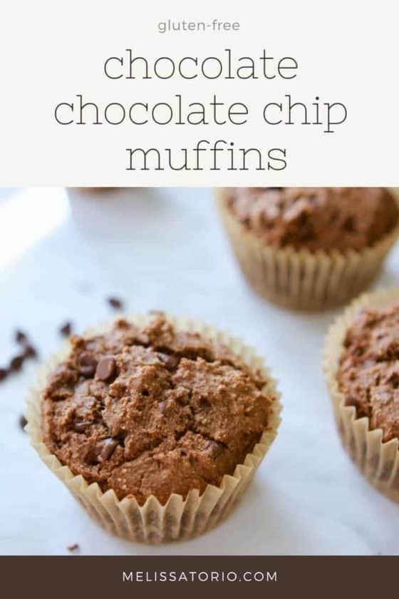 Gluten-Free Chocolate Chocolate Chip Muffins | melissatorio.com