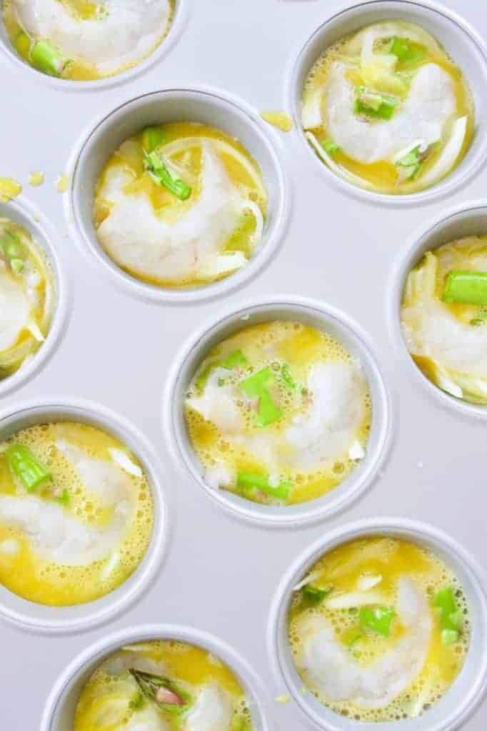 Asparagus Shrimp Egg Cups Before Baking | melissatorio.com