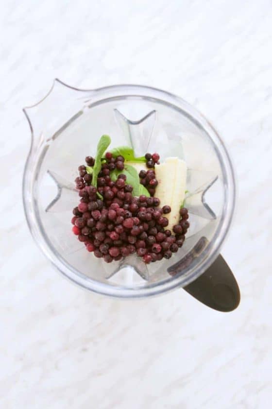 Blueberry Smoothie Ingredients in Vitamix | melissatorio.com