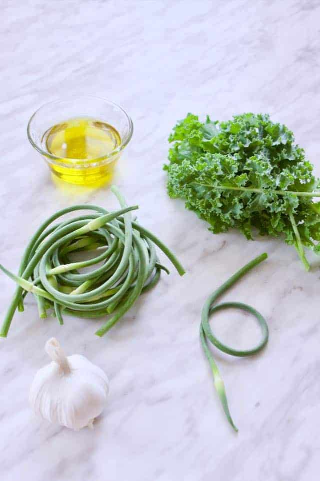 Garlic Scape Kale Pesto Ingredients | melissatorio.com