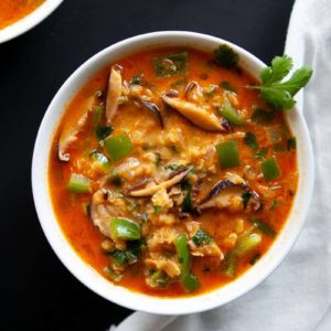 Vegan Coconut Curry Lentil Soup in bowl