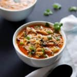 Vegan Coconut Curry Lentil Soup in bowls