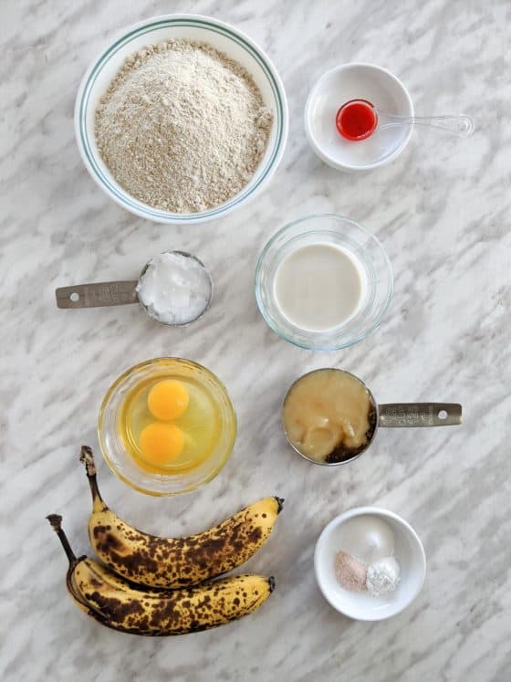 ingredients for banana bread