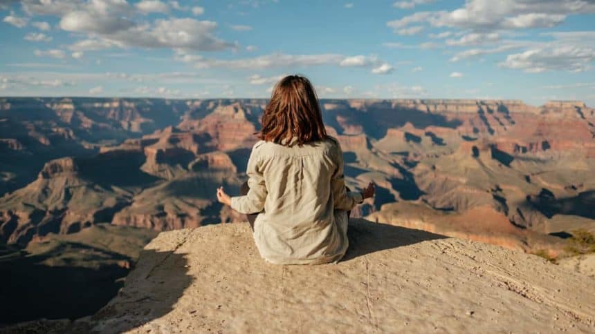 meditating at the Grand Canyon